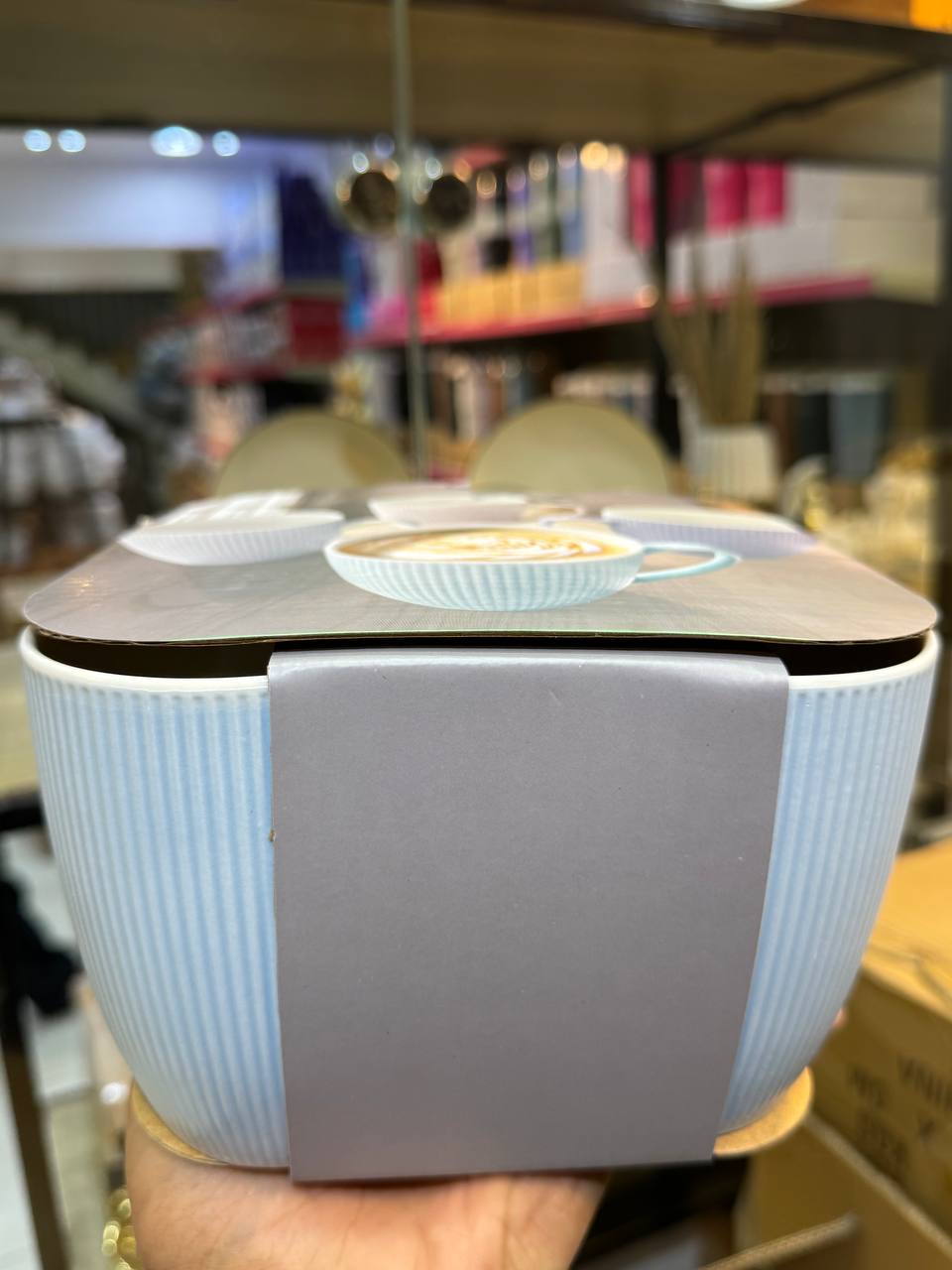 طقم مجات بورسلين مضلع 4 قطع