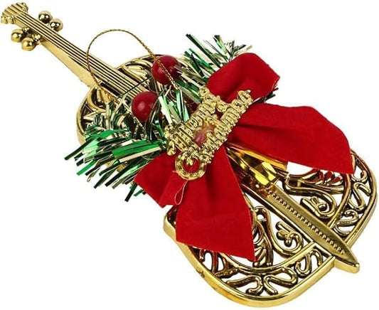 زينة كريسماس على شكل جرس مفرّغ مزوّد بفيونكة – تصميم ملون وأنيق من البلاستيك لتزيين شجرة عيد الميلاد والديكور المنزلي