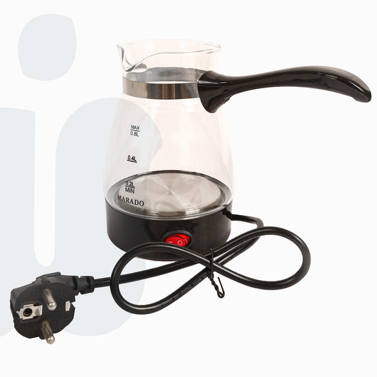 كنكة كهربائية زجاجية – لتحضير القهوة والشاي والماء والحليب (قاعدة متصلة)