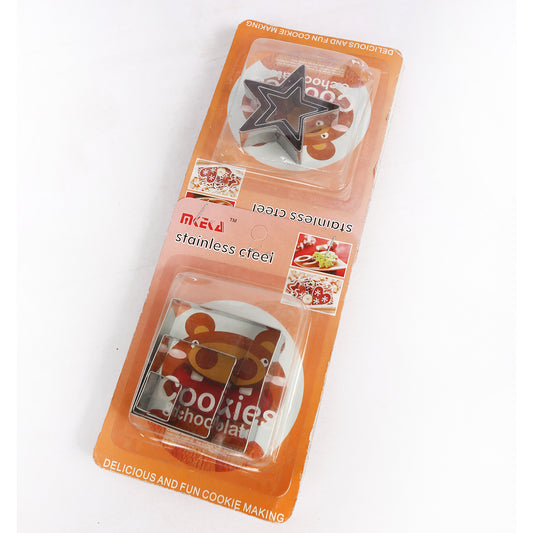 مجموعة قطاعات كوكيز للكيك والبسكويت وعجينة السكر – 3 قطع من الستانلس ستيل