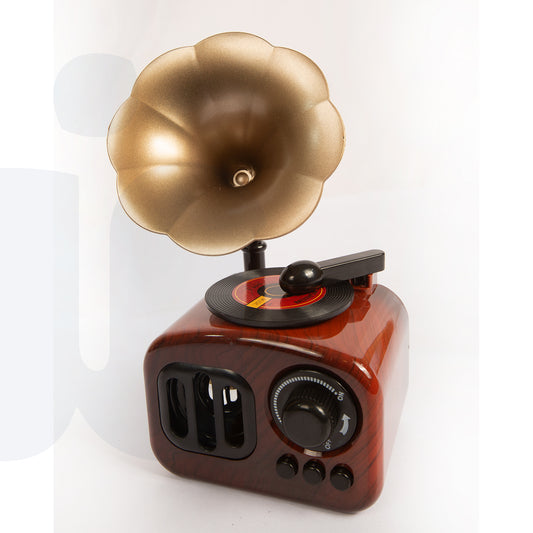 صندوق موسيقى كلاسيكي على شكل فونوغراف – ديكور أنيق لسطح المكتب