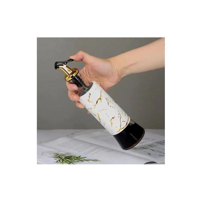 زجاجة توزيع زيت وخل زجاجية بتصميم ماربل أنيق