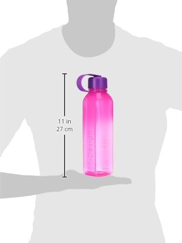 زجاجة مربعة مع حزام حمل 800 مل – وردي