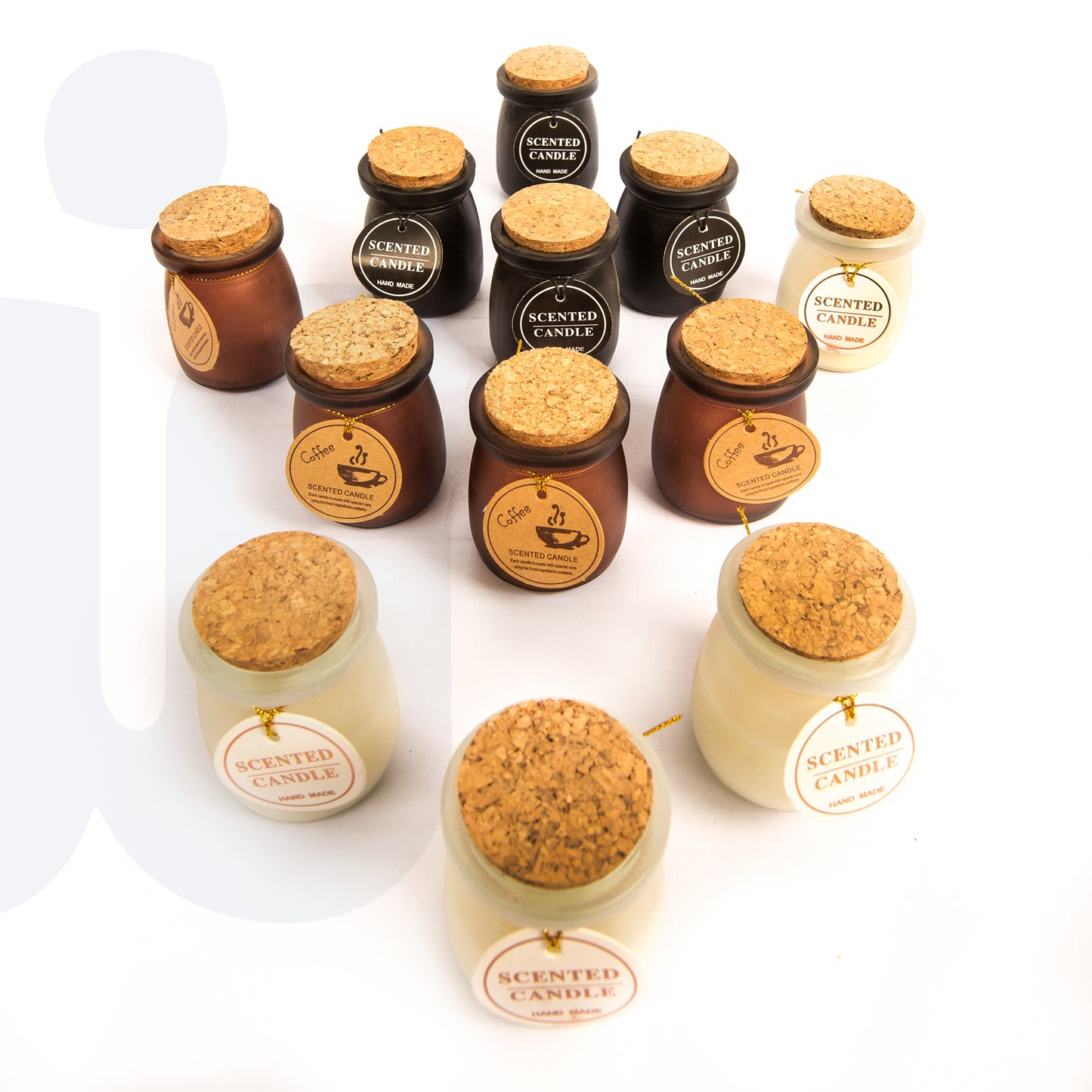 شمع معطر كبير الحجم في برطمان زجاجي بغطاء خشبي – قطعه واحده