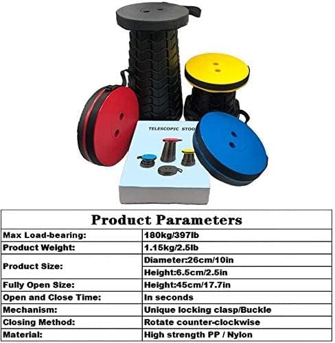 كرسي تلسكوبي محمول قابل للطي للتخييم وصيد الأسماك