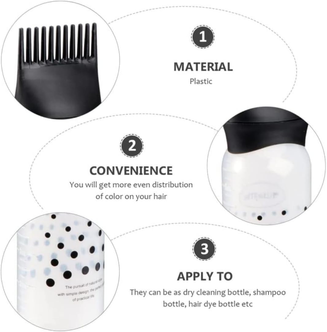 زجاجة توزيع مشط الجذور – 170 مل لصبغ الشعر أو الزيت مع مقياس متدرج، ألوان متعددة
