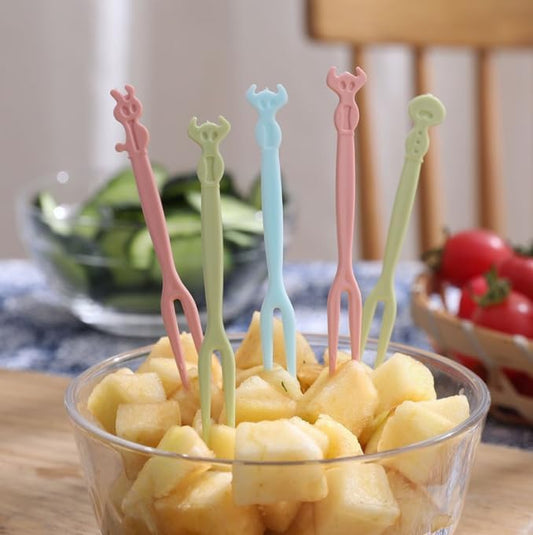 50 قطعة من شوك الفاكهة البلاستيكية للاستخدام مرة واحدة