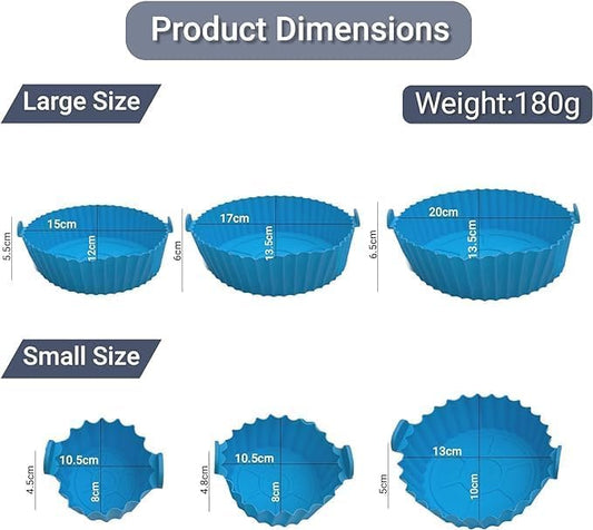 أوعية سيليكون للمقلاة الهوائية - مجموعة من 6 قطع