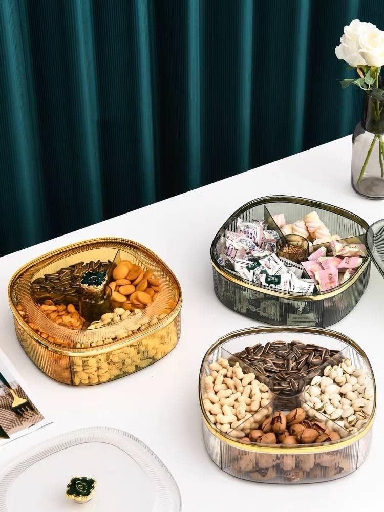 (قطعه واحده)طبق تسالي مربع من الأكريليك بمقبض