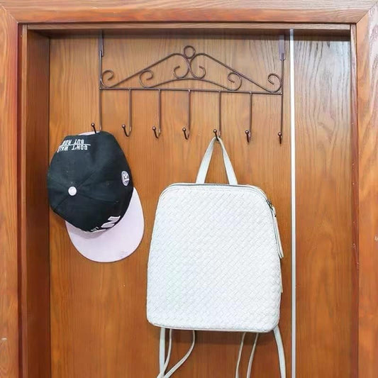 شماعة باب معدنية بـ7 خطافات – لتعليق الملابس والمناشف والمفاتيح