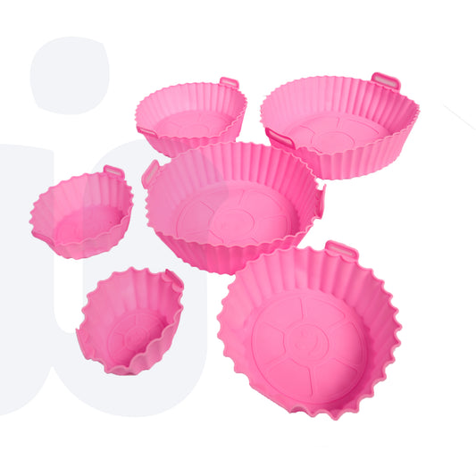 طقم سيليكون غير لاصق لتصميم المقلاة الهوائية 6 قطع بمقاسات متنوعة متعدد الالوان