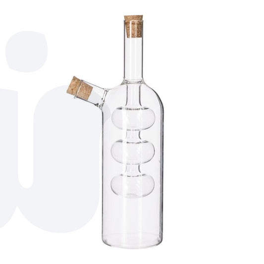 زجاجة زيت وخل 2 في 1 من الزجاج مع سدادة كورك