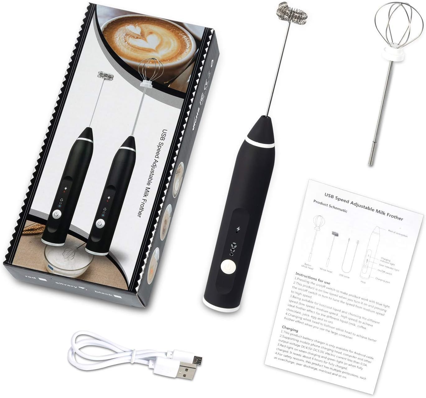 مضرب النسكافي 2*1 – لصنع القهوة واللاتيه والكابتشينو مع مضرب إضافي للبيض