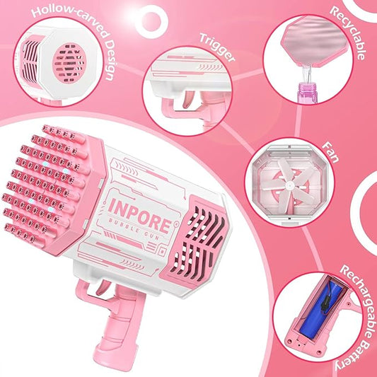 مسدس فقاعات بشكل بازوكا – عبوة محلول فقاعات