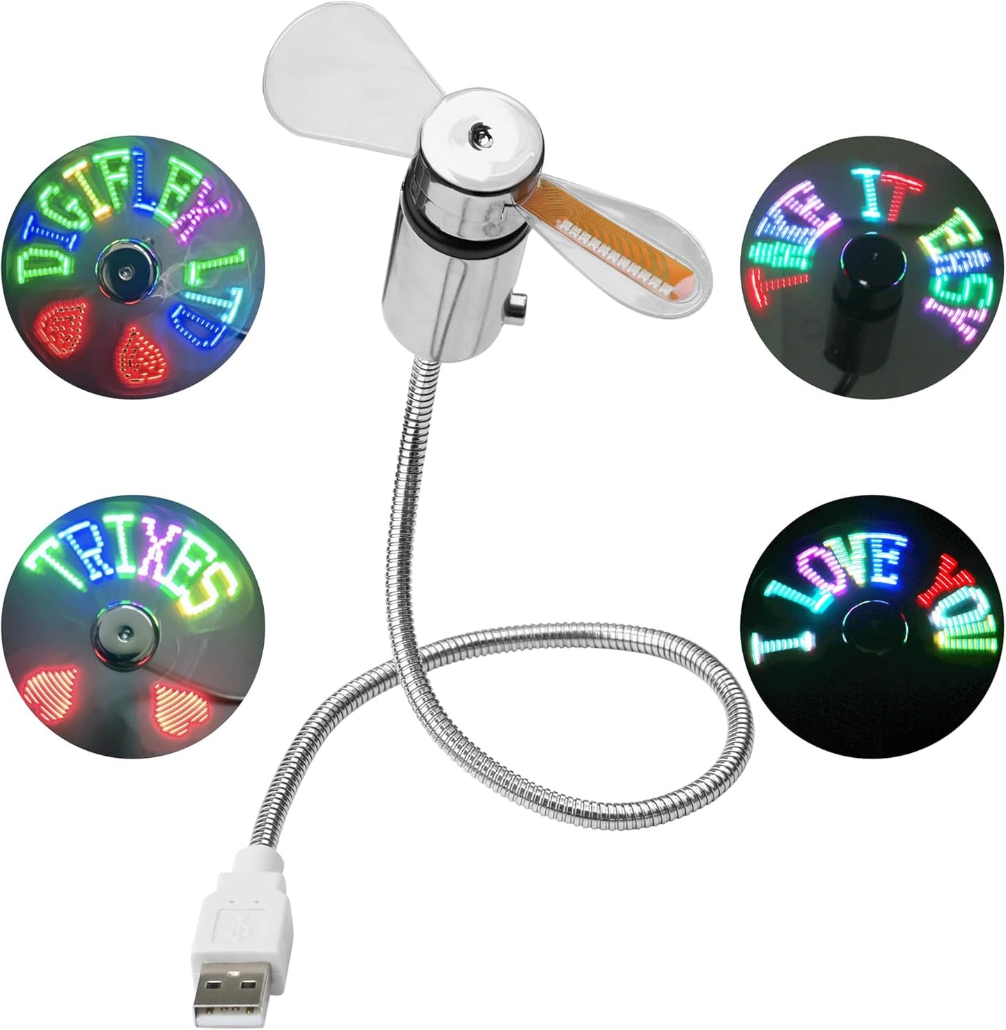 مروحة LED مرنة قابلة للبرمجة بمنفذ USB