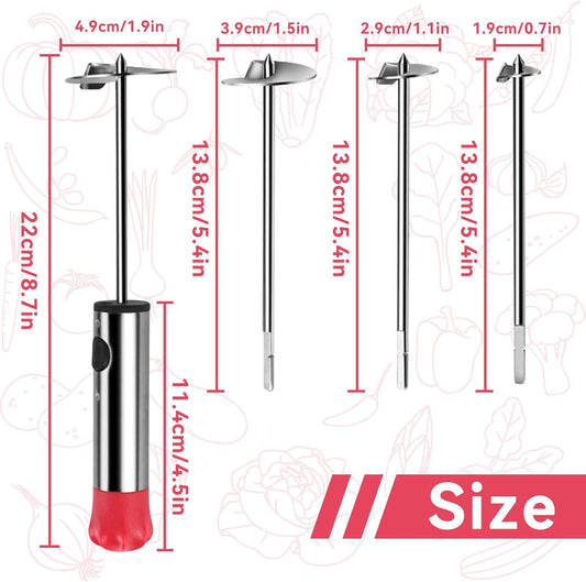 طقم مقوار 4 قطع بمقاسات مختلفة – لتفريغ الكوسة والبطاطس والباذنجان
