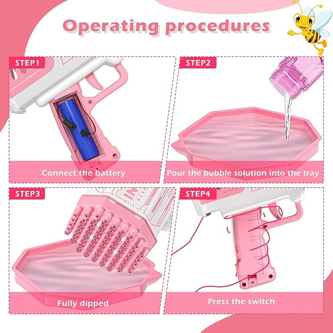 مسدس فقاعات بشكل بازوكا – عبوة محلول فقاعات