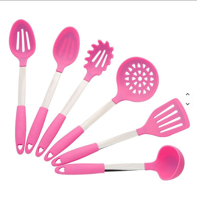طقم أدوات مطبخ سيليكون احترافي – ملعقة شوربة وأدوات طبخ متعددة الاستخدام(قطعه واحده)