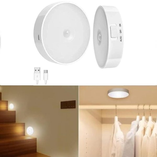 إضاءة LED ذكية بمستشعر حركة قابلة للشحن USB
