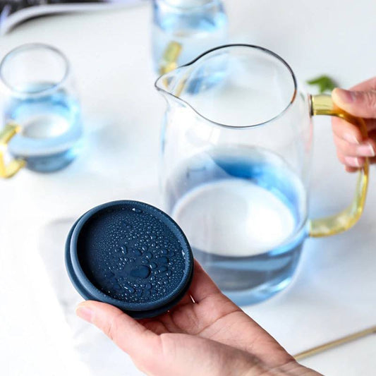 طقم شربات زجاج دورق + 4 أكواب