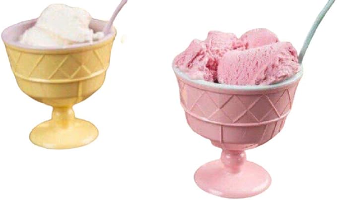 طقم كؤوس آيس كريم تركي مع ملاعق متعددة الألوان (قطعه واحده)