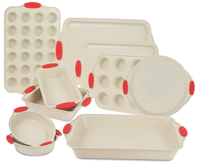 طقم قوالب كيك جرانيت 10 قطع بيد سيليكون