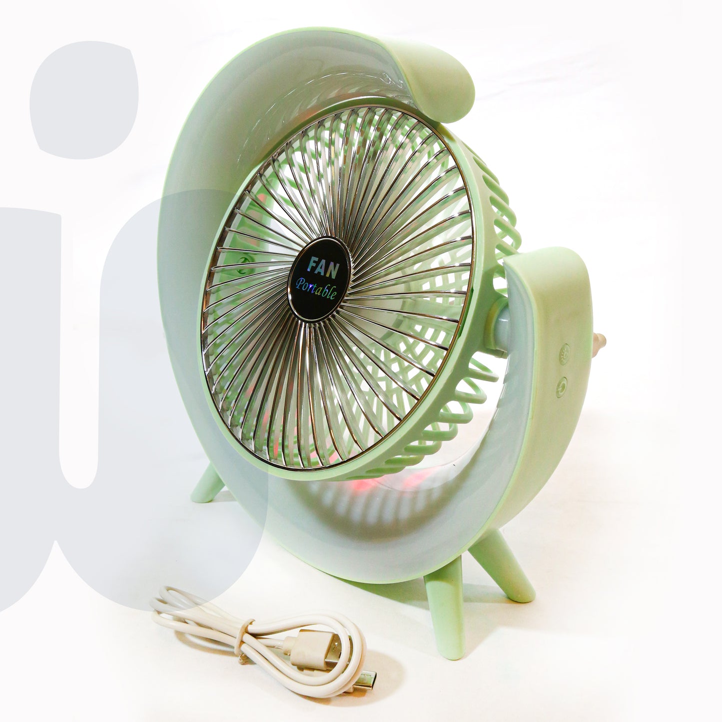 مروحة مكتب صغيرة USB محمولة مع إضاءة RGB