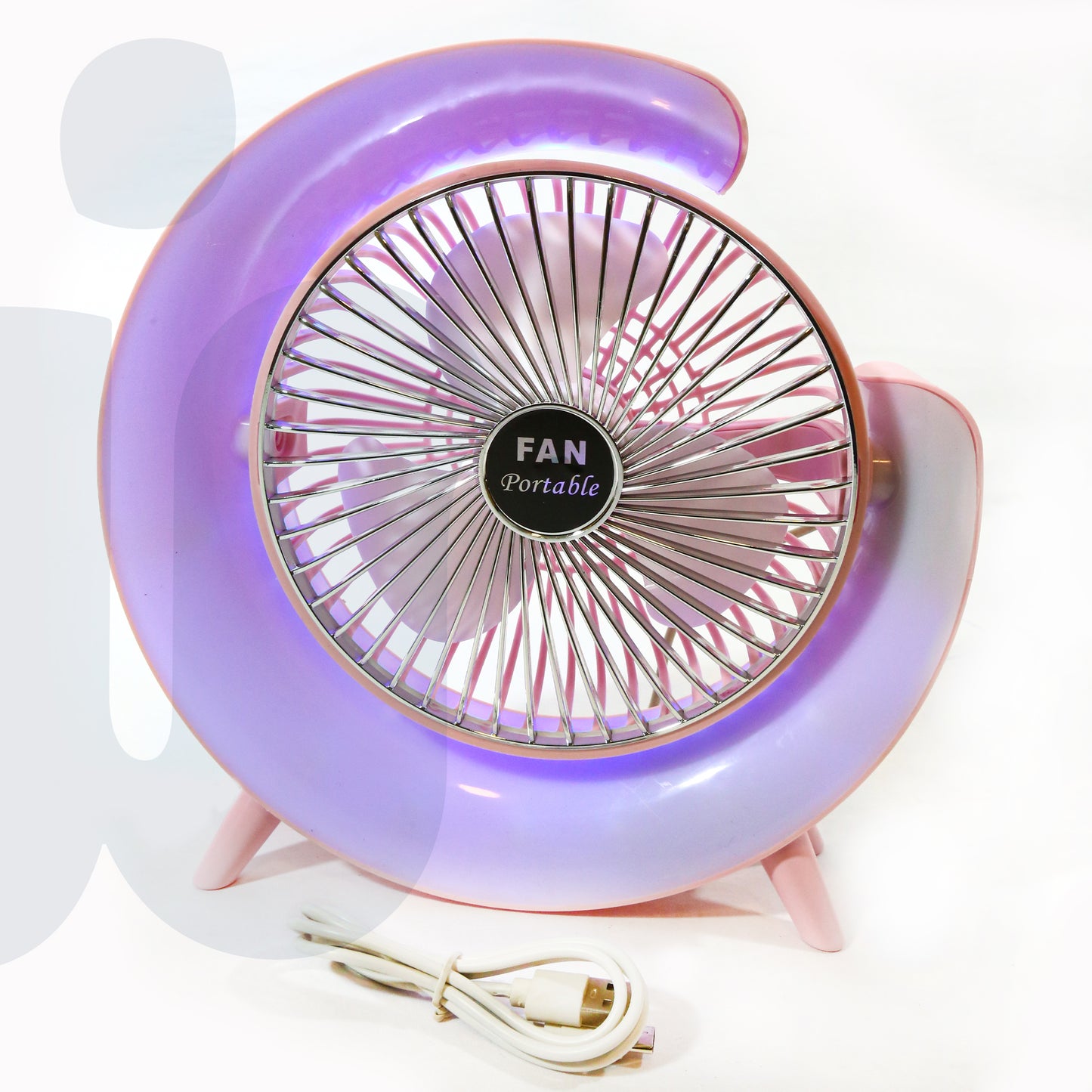 مروحة مكتب صغيرة USB محمولة مع إضاءة RGB
