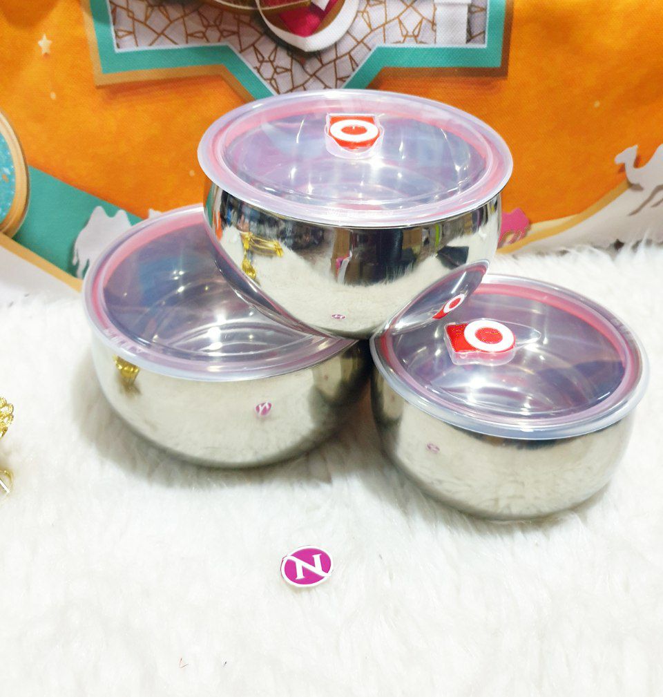 طقم ثلاجة استيل بومبيه3*1