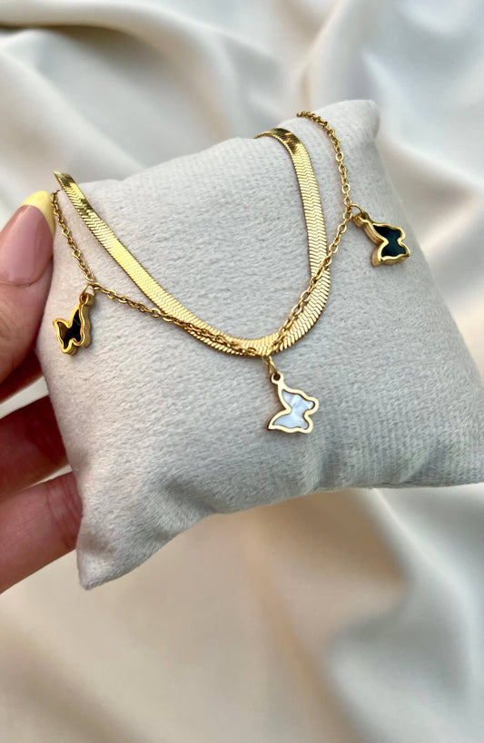 إسورة فراشة استانلس ذهب بتصميم دورين