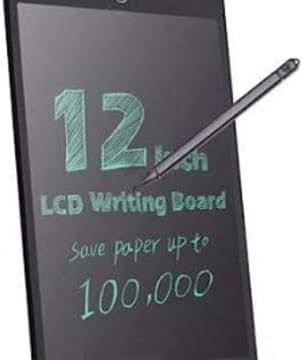 تابلت كتابة ورسم للأطفال بشاشة LCD مقاس 12 إنش – لوح رسم محمول قابل للمسح، تعليمي وممتع للأولاد والبنات، صديق للبيئة بشاشة عالية السطوع