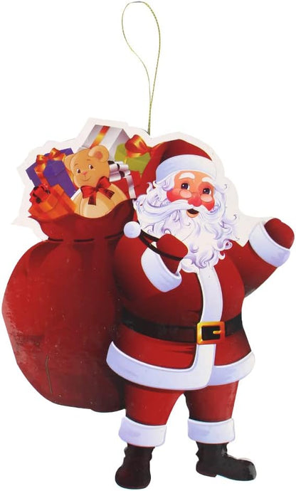 زينة كريسماس معلّقة على شكل بابا نويل – مقاس 10 سم، بلاستيك متين متعدد الألوان لتزيين الشجرة والمداخل