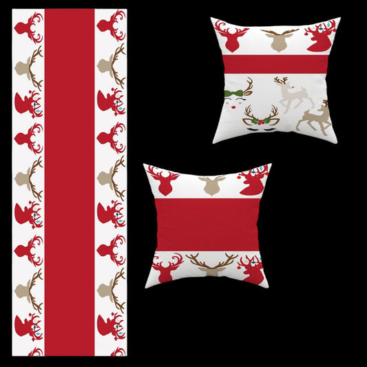 طقم رانر قطيفة مع كوشن 2 قطعة – 45×45 سم