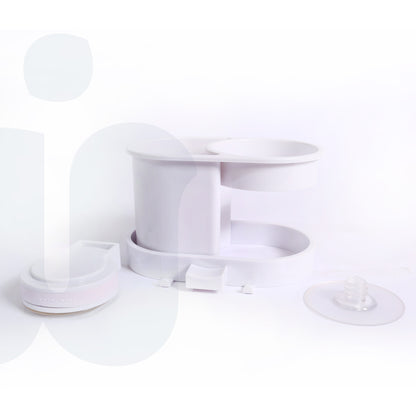 حامل مجفف شعر بمثبت شفط – منظم أدوات تصفيف الشعر وإكسسوارات الحمام