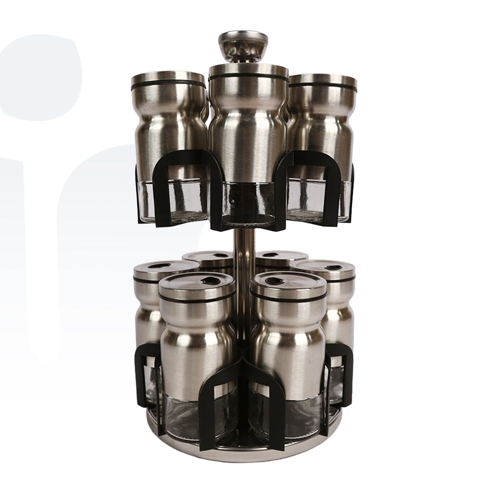 طقم برطمانات توابل بستاند – 12 قطعة لتنظيم المطبخ بأناقة