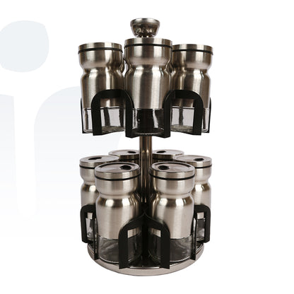 طقم برطمانات توابل بستاند – 12 قطعة لتنظيم المطبخ بأناقة