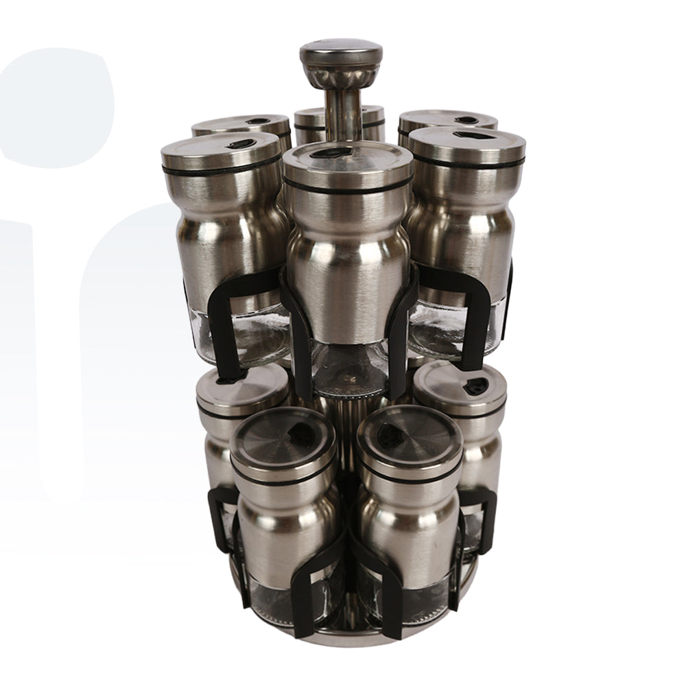 طقم برطمانات توابل بستاند – 12 قطعة لتنظيم المطبخ بأناقة