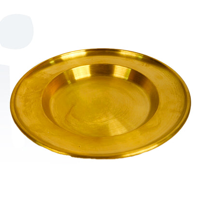 طبق عشاء ذهبي سميك من الستانلس ستيل – تصميم فاخر مستدير للطعام والفواكه