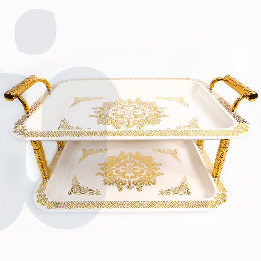 جولد فايف – صينية شيّالة متعددة الاستخدامات بتصميم أنيق وقاعدة ذهبية