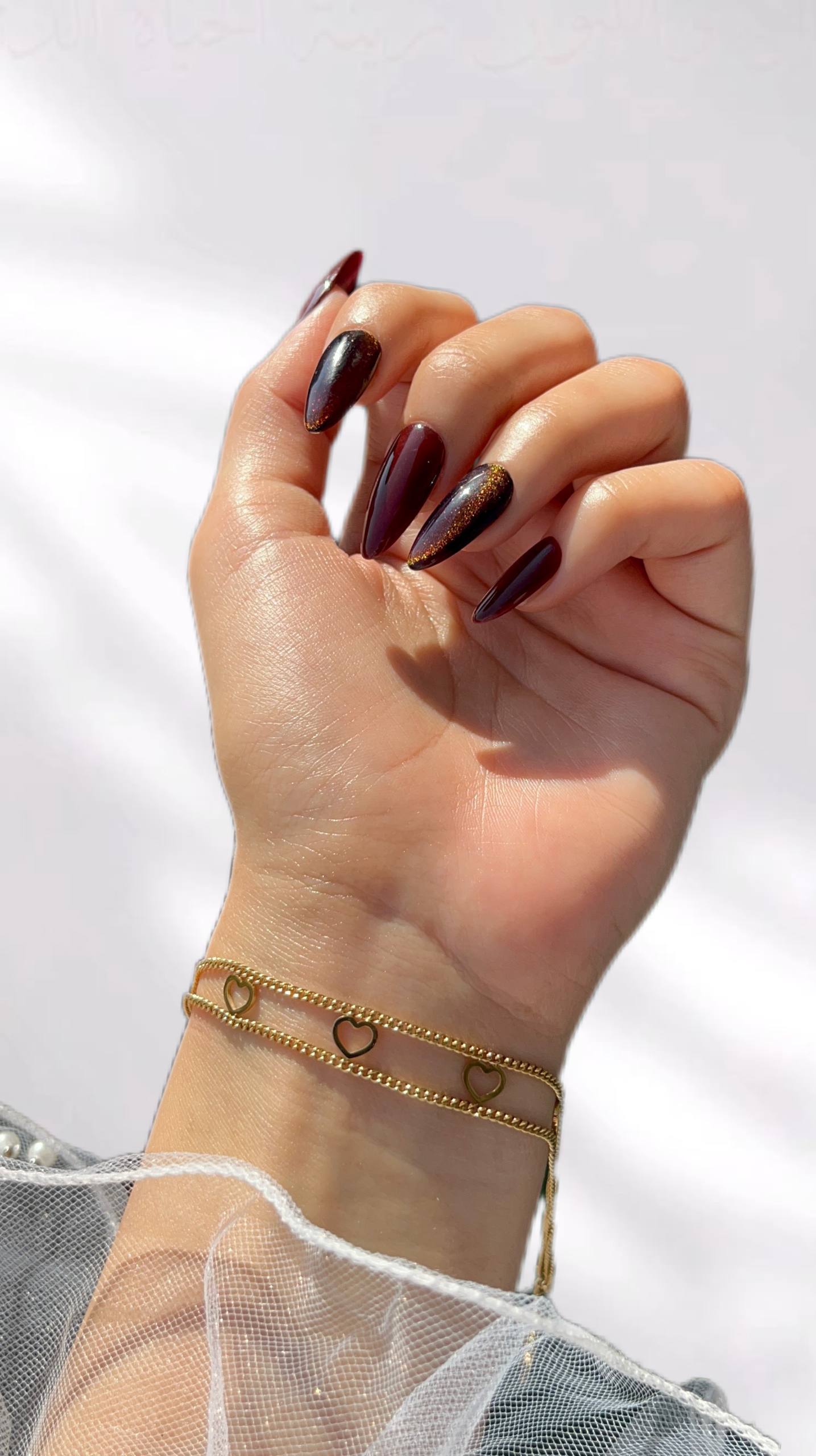 إسوارة ستانلس ستيل مزدوجة بسلسلتين ودلاية قلوب