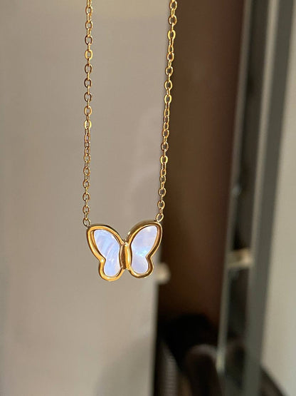 سلسلة باترفلاي كينج ستانلس ستيل مطلية بالذهب