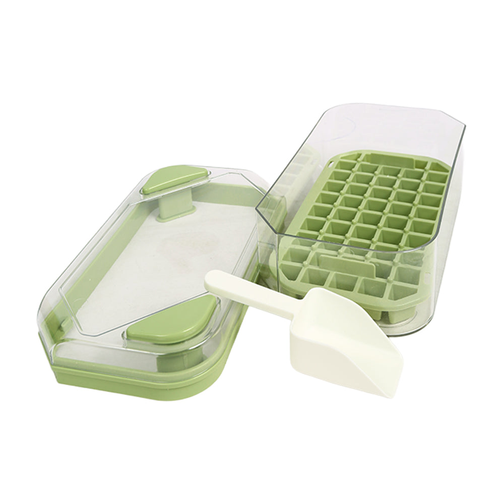 صينية مكعبات ثلج سيليكون بغطاء بلمسة واحدة مع صندوق تخزين