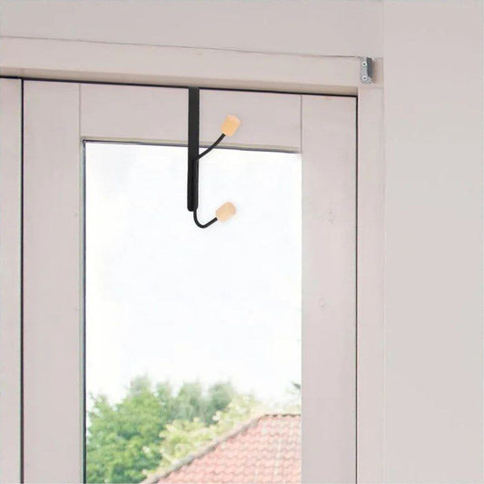 شماعة رأسية خلف الباب – خطّافين بقاعدة خشبية