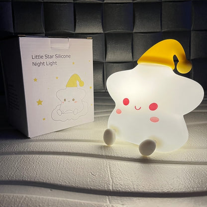 مصباح ليلي للأطفال – إضاءة غرفة بتصميم نجوم، سيليكون ناعم