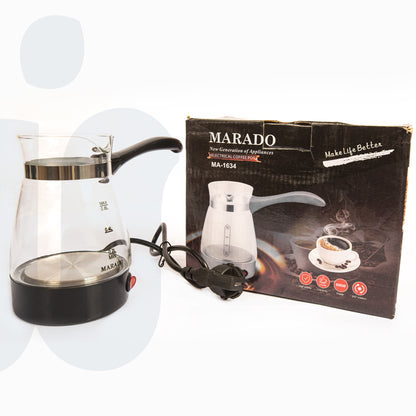 كنكة كهربائية زجاجية – لتحضير القهوة والشاي والماء والحليب (قاعدة متصلة)