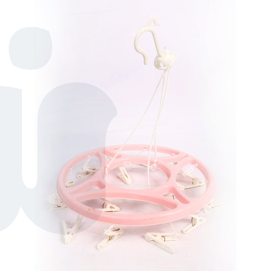 منشر غسيل بلاستيكي ودائري مع شماعة  مشابك