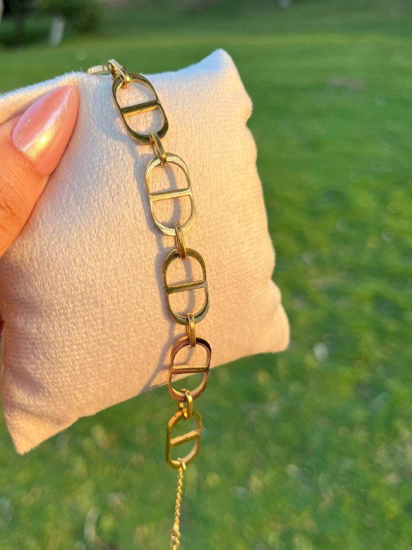 إسوارة لينك بحرف D من الستانلس ستيل