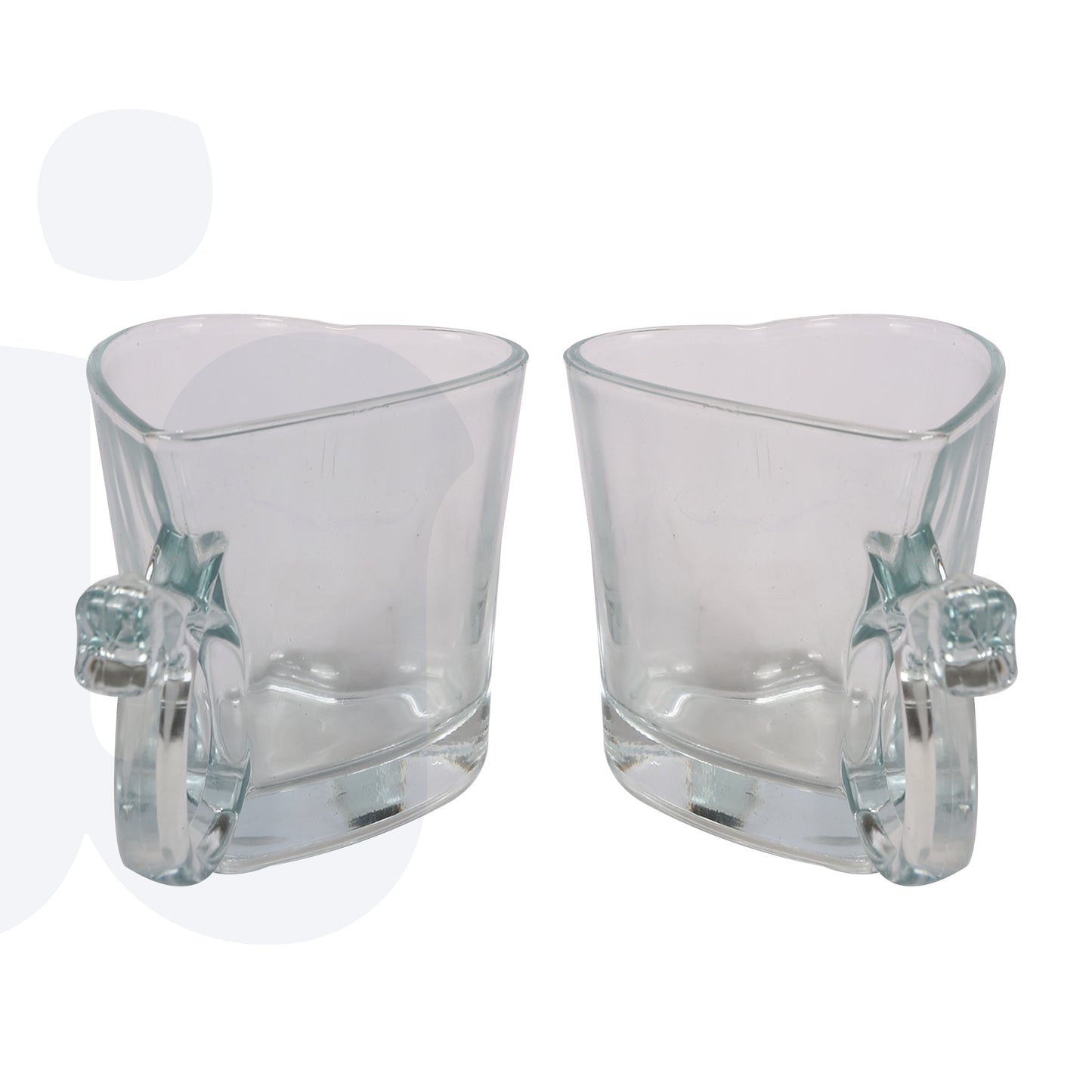 طقم مجات شاي على شكل قلب - 2 قطعة