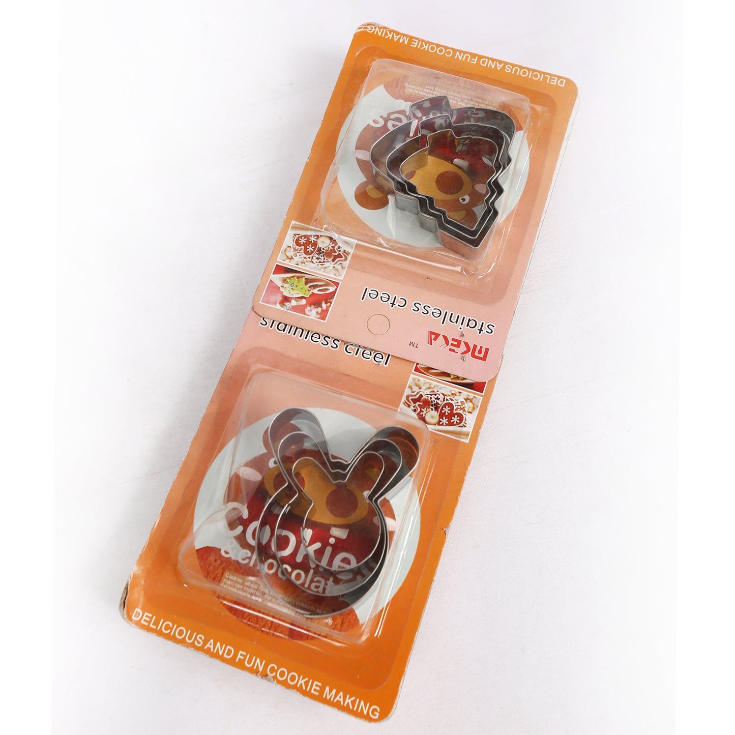 مجموعة قطاعات كوكيز للكيك والبسكويت وعجينة السكر – 3 قطع من الستانلس ستيل