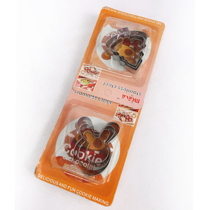 مجموعة قطاعات كوكيز للكيك والبسكويت وعجينة السكر – 3 قطع من الستانلس ستيل